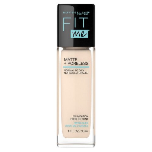 Maybelline New York Fit Me Matte + Poreless 110 Porcelain Foundation, 1 fl oz