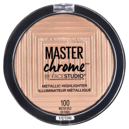 Maybelline New York Master Chrome by Facestudio 100 Molten Gold Metallic Highlighter, 0.24 oz