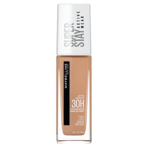 Maybelline New York Super Stay 310 Sun Beige Active Wear Foundation, 1.0 fl oz