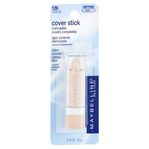 Maybelline New York Cover Stick 120 Light Beige Light 3 Concealer, 0.16 oz