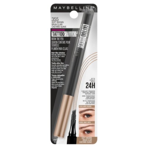 Maybelline New York Tattoo Studio 355 Soft Brown Brow Tint Pen, .037 fl oz