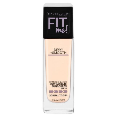 Maybelline New York Fit Me! Dewy+Smooth 105 Fair Ivory Foundation, SPF 18, 1 fl oz