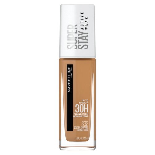 Maybelline New York Super Stay 332 Golden Caramel Active Wear Foundation, 1.0 fl oz