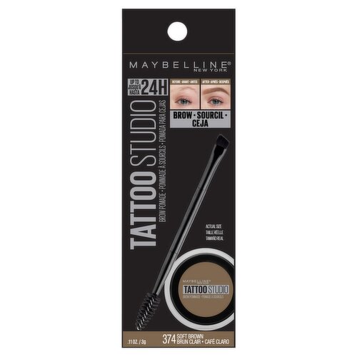 Maybelline New York Tattoo Studio 374 Soft Brown Brow Pomade, .11 oz