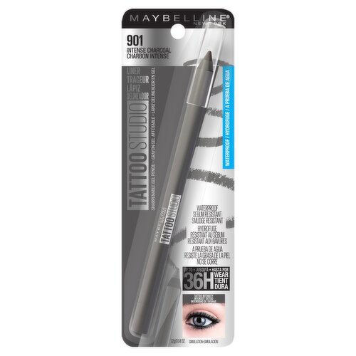 Maybelline New York Tattoo Studio 901 Intense Charcoal Sharpenable Gel Pencil Liner, 0.04 oz