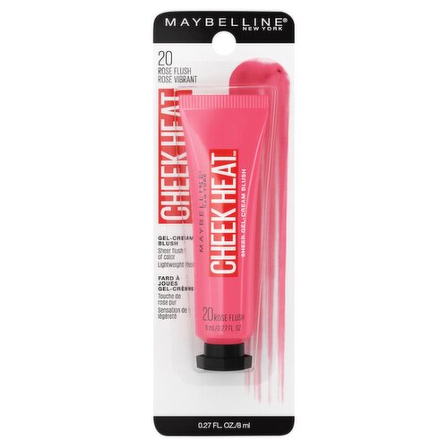 Maybelline New York Cheek Heat 20 Rose Flush Sheer Gel-Cream Blush, 0.27 fl oz