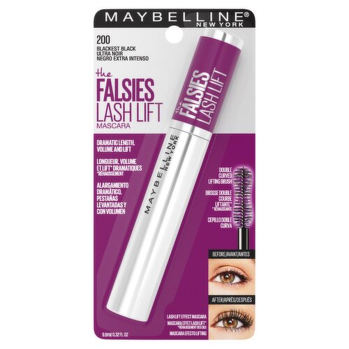 Maybelline New York The Falsies Lash Lift 200 Blackest Black Washable Mascara, 0.32 fl oz