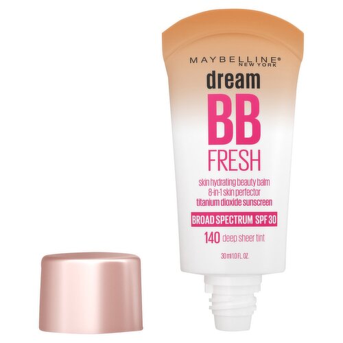 Maybelline New York Dream BB Fresh 140 Deep Sheer Tint Skin Hydrating Beauty Balm, SPF 30, 1.0 fl oz