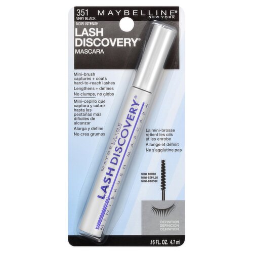 Maybelline New York Lash Discovery 351 Very Black Washable Mascara, .16 fl oz