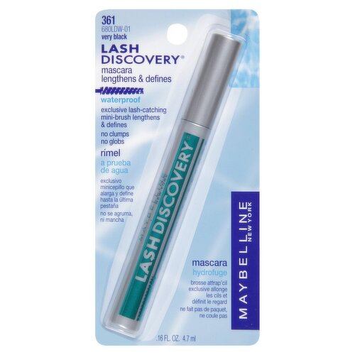 Maybelline New York Lash Discovery 361 Very Black Waterproof Mascara, .16 fl oz