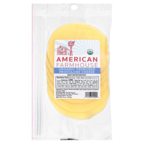 American Farmhouse Organic Unsmoked Provolone Cheese, 6 oz