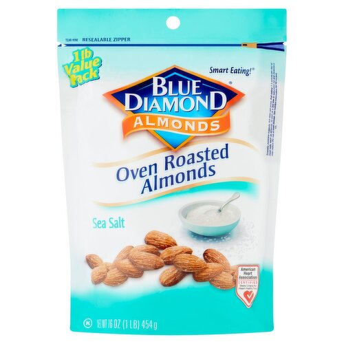 Blue Diamond Almonds Sea Salt Oven Roasted Almonds Value Pack, 16 oz