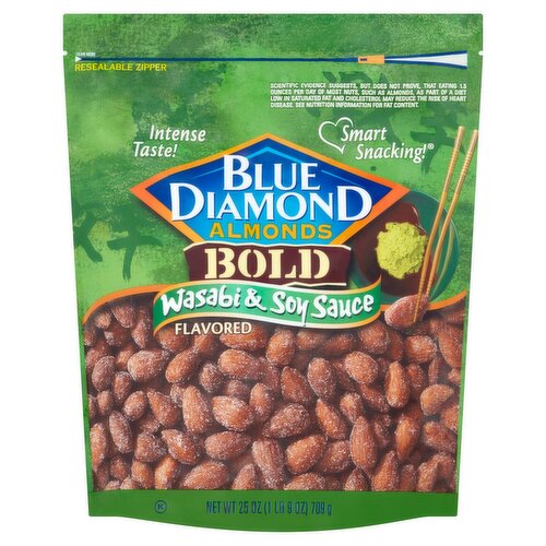 Blue Diamond Almonds Bold Wasabi & Soy Sauce Flavored Almonds, 25 oz