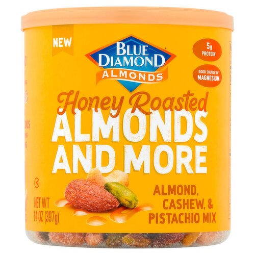 Blue Diamond Almonds Honey Roasted Almonds, Cashew, & Pistachio Mix, 14 oz