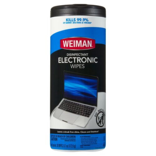 Weiman Disinfectant Electronic Wipes, 30 count, 6.1 oz