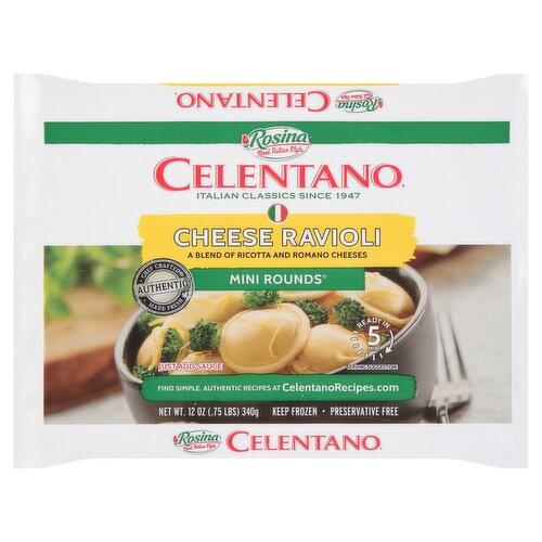 Rosina Celentano Mini Rounds Cheese Ravioli, 12 oz