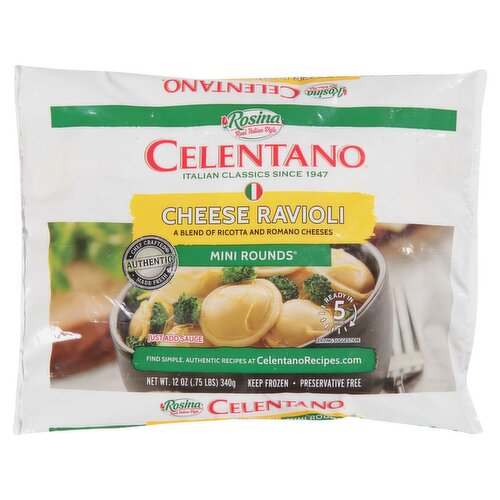 Rosina Celentano Mini Rounds Cheese Ravioli, 12 oz