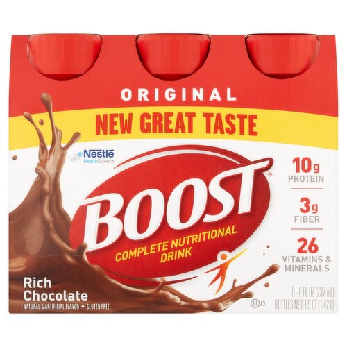 Nestlé Boost Original Rich Chocolate Complete Nutritional Drink, 8 fl oz, 6 count