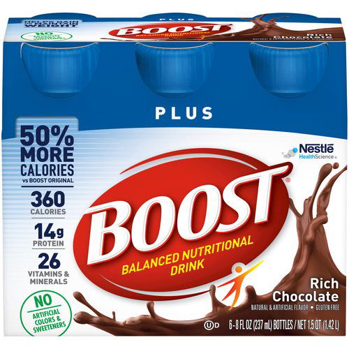 Boost Plus Rich Chocolate Balanced Nutritional Drink, 8 fl oz, 6 count