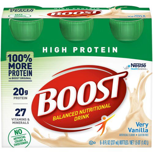 Nestlé Boost High Protein Very Vanilla Balanced Nutritional Drink, 8 fl oz, 6 count