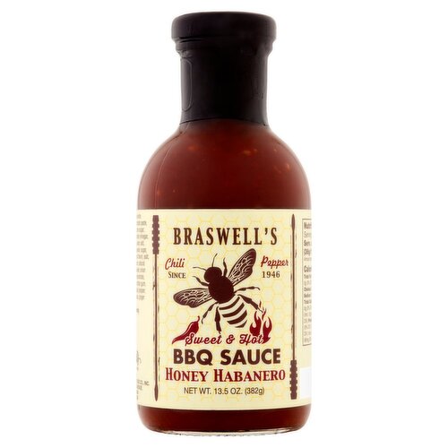 Braswell's Sweet & Hot Honey Habanero BBQ Sauce, 13.5 oz