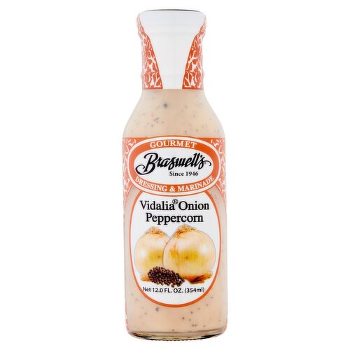 Braswell's Vidalia Onion Peppercorn Gourmet Dressing & Marinade, 12 fl oz