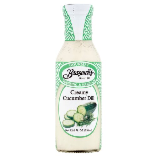 Braswell's Creamy Cucumber Dill Gourmet Dressing & Marinade, 12 fl oz