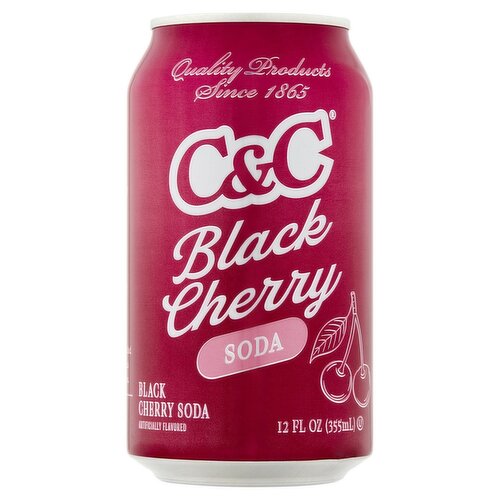 C&C Black Cherry Soda, 12 fl oz