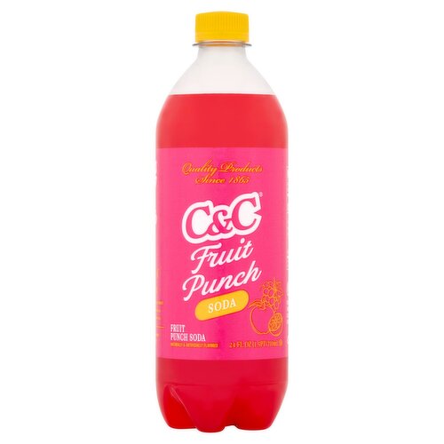 C&C Fruit Punch Soda, 24 fl oz
