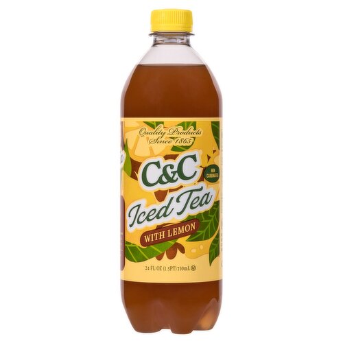 C&C Iced Tea with Lemon, 24 fl oz