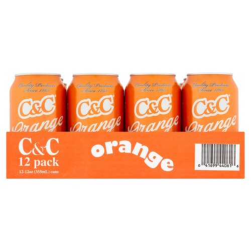 C&C Orange Soda, 12 count, 12 oz