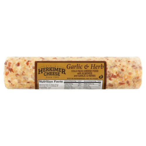 Original Herkimer Cheese Garlic & Herb Cheese, 8 oz