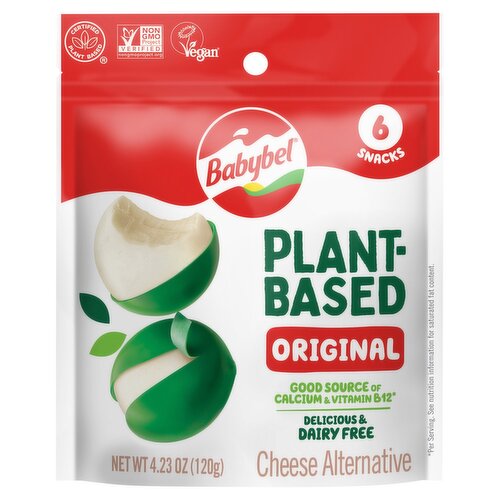 Babybel Plant-Based Original Cheese Alternative Snacks, 6 count, 4.23 oz