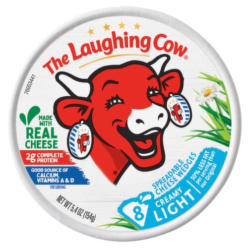 The Laughing Cow Creamy Light Spreadable Cheese Wedges, 8 count, 5.4 oz