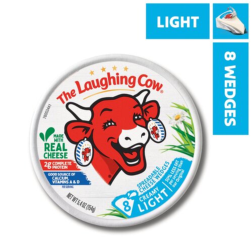 The Laughing Cow Creamy Light Spreadable Cheese Wedges, 8 count, 5.4 oz