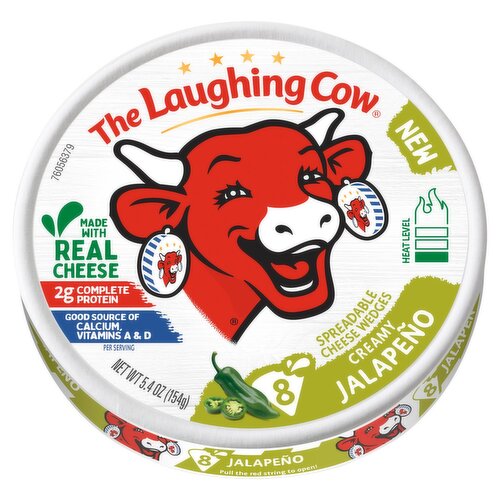 The Laughing Cow Creamy Jalapeño Spreadable Cheese Wedges, 8 count, 5.4 oz