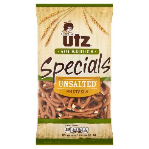 Utz Sourdough Specials Unsalted Pretzels, 16 oz