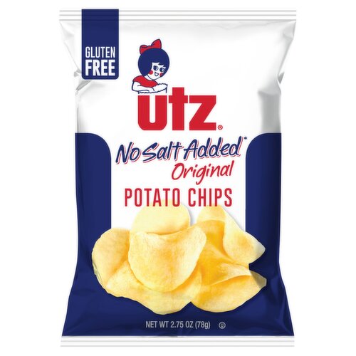 Utz Gluten Free No Salt Added Original Potato Chips, 2.75 oz