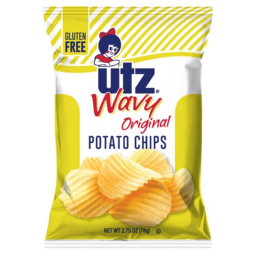 Utz Wavy Gluten Free Original Potato Chips, 2.75 oz