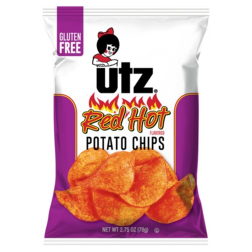 Utz Gluten Free Red Hot Flavored Potato Chips, 2.75 oz