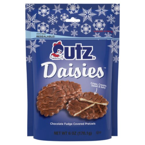 Utz Milk Daisies Chocolate Fudge Covered Pretzels, 6 oz
