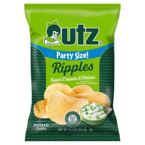 Utz Ripples Sour Cream & Onion Potato Chips Party Size!, 12.5 oz