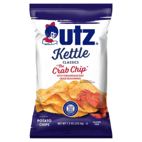 Utz Kettle Classics "The Crab Chip" with Chesapeake Bay Crab Seasoning Potato Chips, 7.5 oz