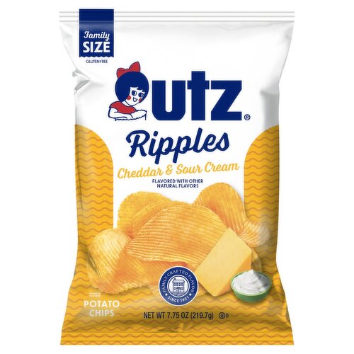 Utz Ripples Cheddar & Sour Cream Potato Chips, 7.75 oz