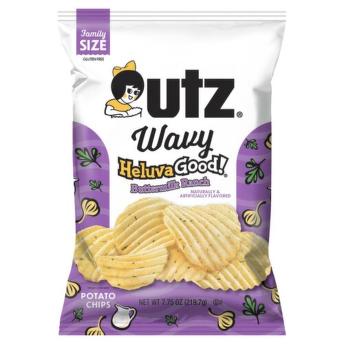 Utz Heluva Good! Buttermilk Ranch Wavy Potato Chips, 7.75 oz