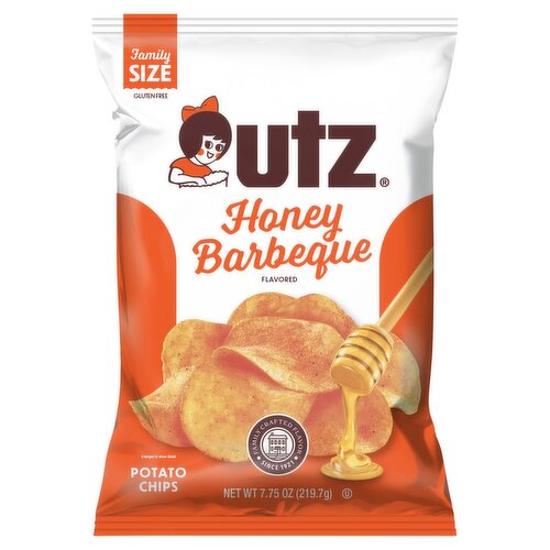 Utz Honey Barbeque Flavored Potato Chips Family Size, 7.75 oz