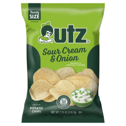 Utz Sour Cream & Onion Potato Chips, 7.75 oz