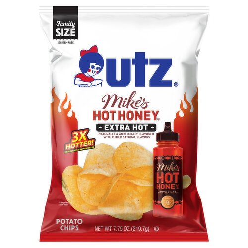 Utz Mike's Extra Hot Honey Potato Chips Family Size, 7.75 oz