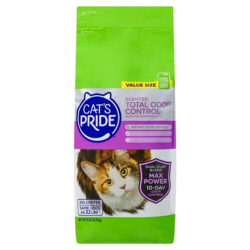 Cat's Pride Scented Total Odor Control Multi-Cat Clumping Litter Value Size, 24 lb