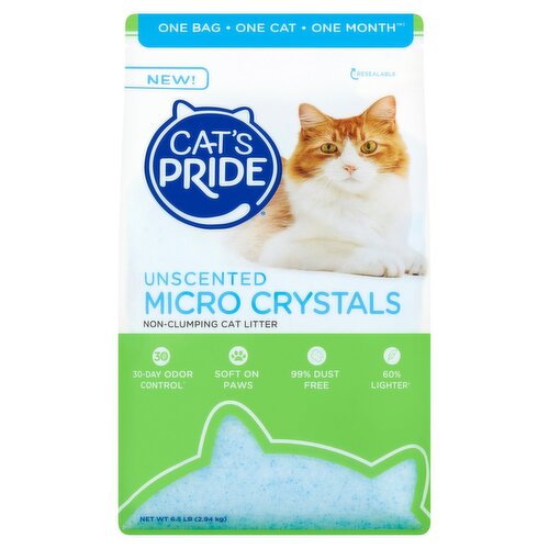 Cat's Pride Unscented Micro Crystals Non-Clumping Cat Litter, 6.5 lb